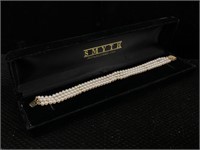 14k Gold And Pearls Bracelet