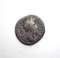 148 AD Antoninus Pius VF AR Denarius