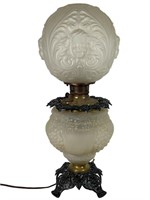 Victorian Electrified Frosted Glass Globe Oil Lamp