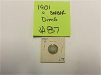 1901o  BARBER SILVER DIME