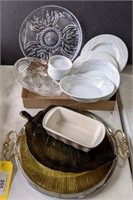 Platters, Decorative Leaf Plate & Misc Bowls
