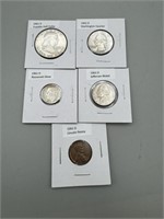 1961-D Coin Set ( Franklin Half, Washington Quarte