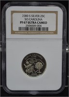 2000-S Silver S. Carolina 25 Cent, NGC Certified P