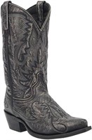 Laredo Men's 9.5 Western Boot, Black Distressed