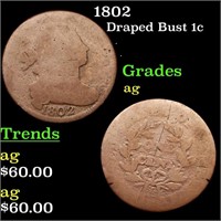 1802 Draped Bust 1c Grades ag