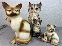 Lot of 3 Cat Figurines