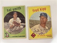 1959 Topps Baseball Cards - Hal SMith #227, Fred K