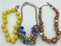 Lot of 3 Colorful Beaded Necklaces NY