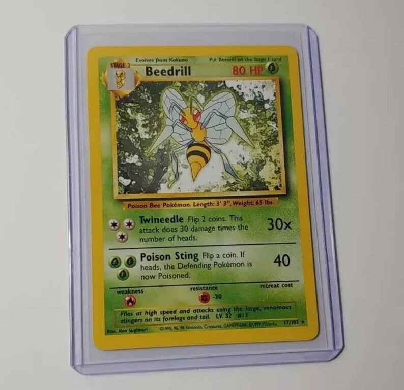 Pokemon17/102 Beedrill Unlimited Base Set Non holo