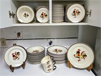 Rooster Dish Set Poppytrail by Metlox