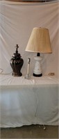 3 Porcelain and Glass Table Lamps