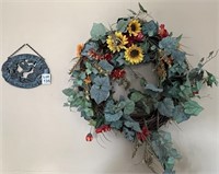 Floral Wreath and Welcome Plaque