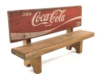 Coca-Cola Coke Wood Bench Wall Shelf