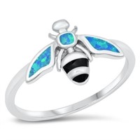 Blue Opal Bee Ring