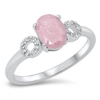 Oval Cut 2.39ct Milky Pink Topaz Ring