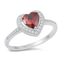 Heart Cut 2.44ct Garnet & Topaz Ring