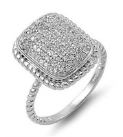 White Pave Diamond Ring