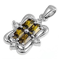 Stylish 4.40ct Olive Quartz Pendant