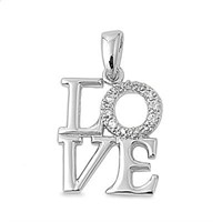 White Sapphire LOVE Pendant