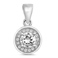 Round Bezeled 1.20ct White Sapphire Pendant