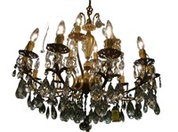 Large eighteen light Belgium crystal chandelier