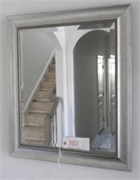Lot #2017 - Contemporary beveled glass wall mirror
