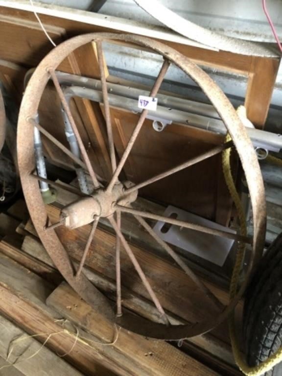 Pr of Vintage Iron Wheels (30" Diameter)