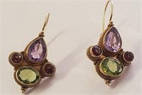 Earrings, Gold Plated Over 925