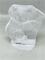 Mats Jonasson crystal Koala, signed w/ label 6"