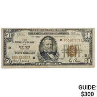 FR. 1880-B 1929 $50 FRBN NEW YORK, NY VF