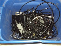 Tote of Misc Electronic Cables, RCA, Computer, ++