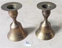 Two Small Brass Colored Bells