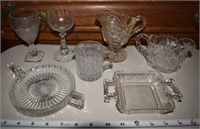 Misc cut etched & pattern glass lot