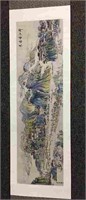 Oriental Scenic Tapestry On Scroll