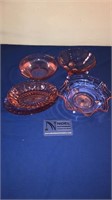 Pink glass dishes