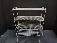 (3) White Wire Coated Stackable Racks & More