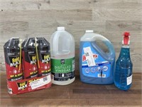 1 gal vinegar, 1 gallon windex & bottle & 3 pack