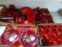 5 boxes red dishes