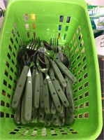 Vintage green handled utensils