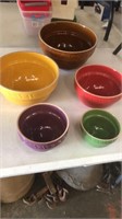 Lot of 5 Decorative Mixing Bowls