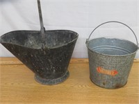 Galvanized Bucket White Label & Coal Bucket