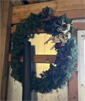 (2) Green Christmas Wreaths / ~30"