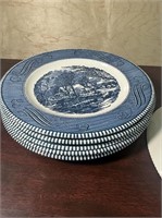 Set of 6 Currier & Ives by Royal 10" Dinner Plates