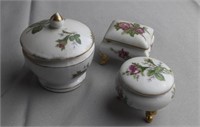 3 Porcelain Trinket/Ring Boxes