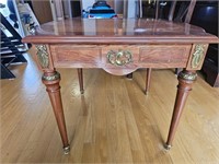 Wood & Brass End Table