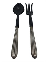 Sterling silver handled salad Utensils fork spoon