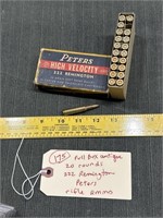 Full box Peters High Velocity 222 Remington Ammo