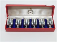 6 BIRKS PEWTER LIQUEUR GLASSES 1.75" TALL