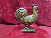 Antique Cast iron rooster bank. 8.5" tall.