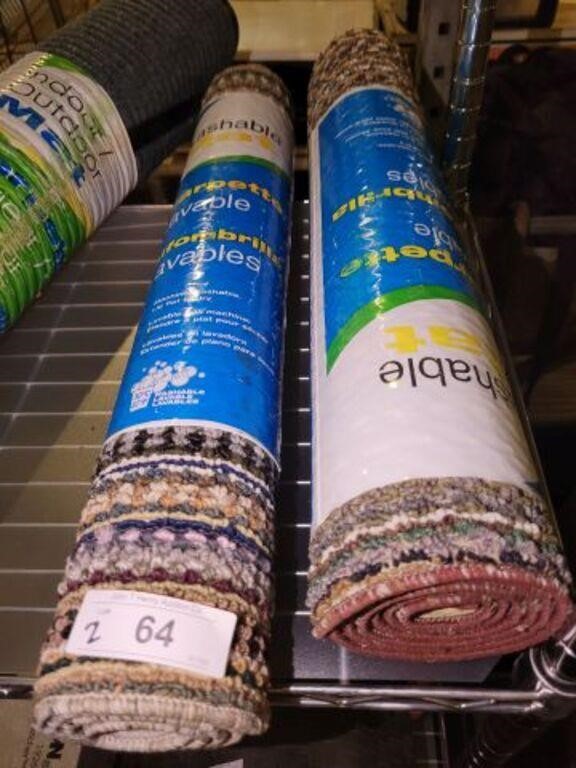 2 PC WASHABLE NEW ENTRACE RUGS